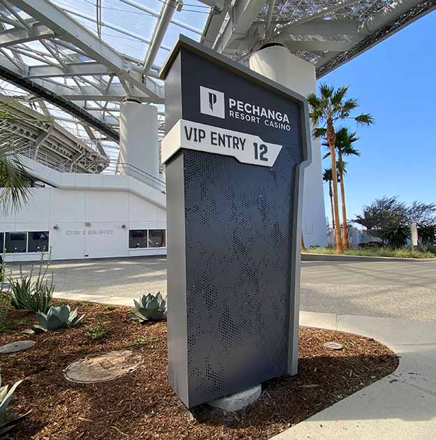 SoFi LA Stadium Village Perforated Wayfinding Pylon